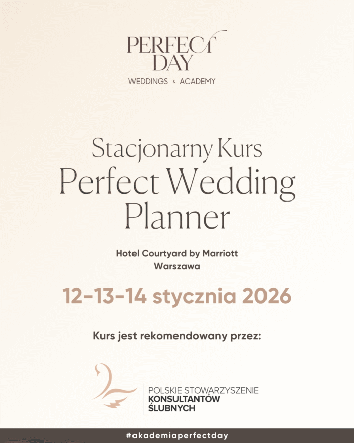 pd Stacjonarny grupowy Kurs Perfect Wedding Planner