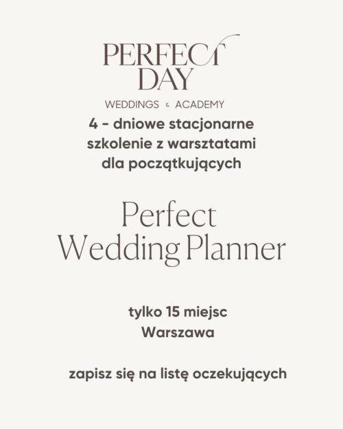 Stacjonarny Kurs Perfect Wedding Planner